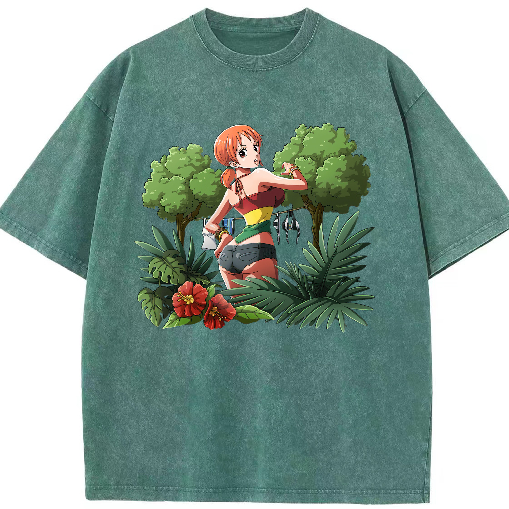 ワンピース ナミ ONE PIECE Nami 綿100% ヴィンテージ風 半袖Tシャツ（フロントプリント）